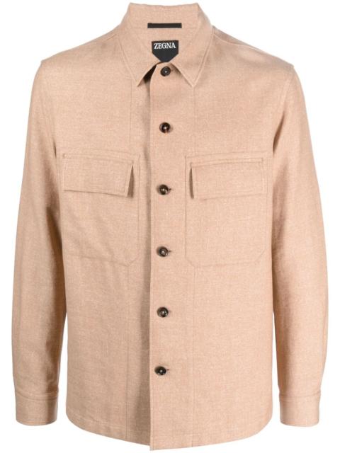 long-sleeve cashmere jacket