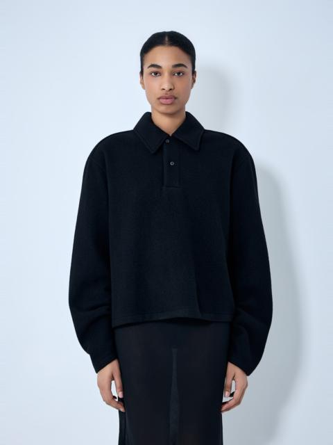 Wool Blend Polo Sweater
