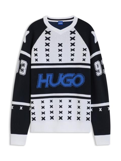 OVERSIZE-FIT SWEATER WITH ICE-HOCKEY-INSPIRED ARTWORK