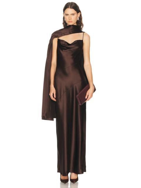 Nelia Maxi Cape Slip Dress