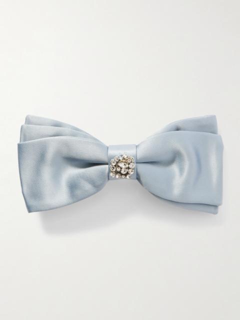 Crystal-embellished Satin Bow Hairclip