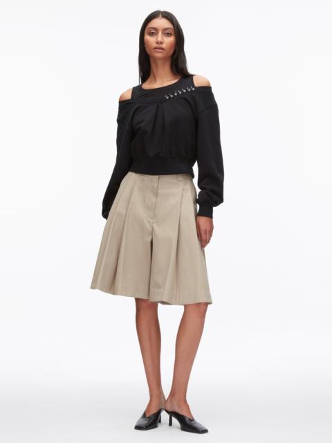 Long Sleeve Embellished Double Layer Top