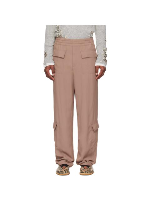 Pink Twill Cargo Pants