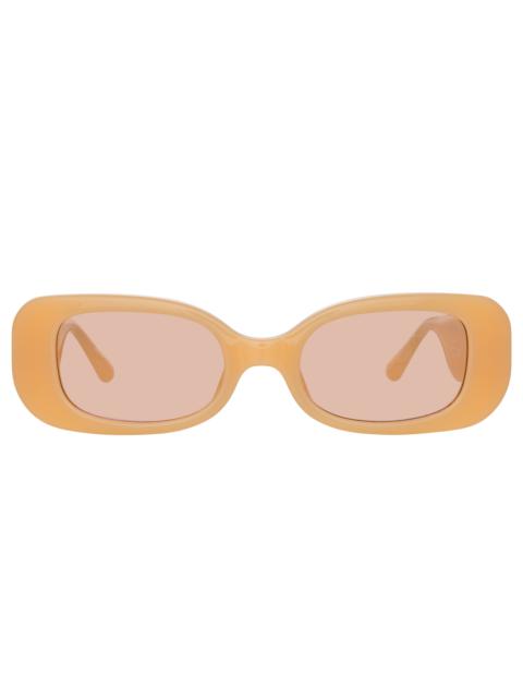 LOLA RECTANGULAR SUNGLASSES IN PEACH