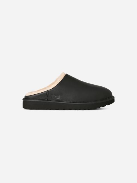 ® Men's Classic Slip-On Noir Sheepskin Slippers in Black