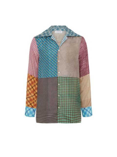 Regenerated Silk Scarves Lapel Collar Shirt