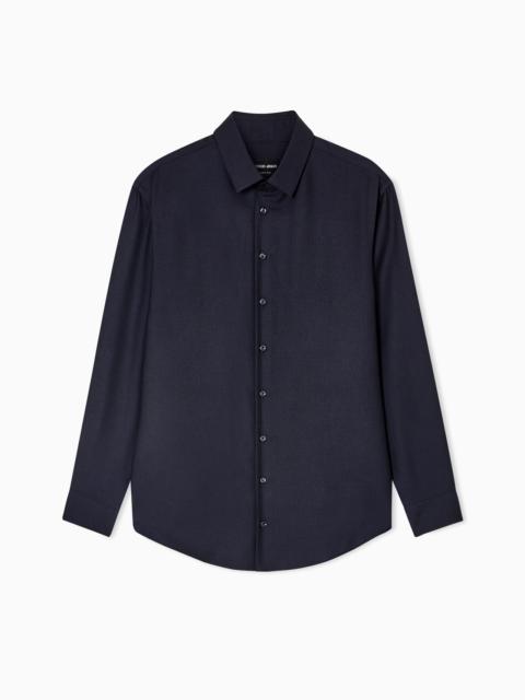REGULAR-FIT SHIRT IN CASHMERE AND SILK TWILL