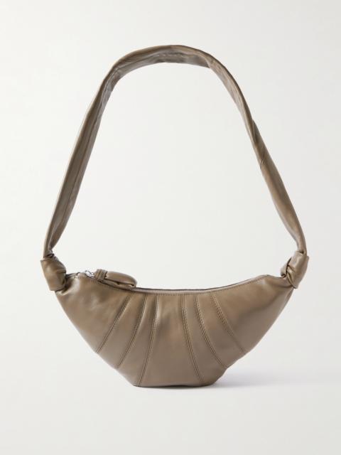 Croissant Small Paneled Leather Shoulder Bag