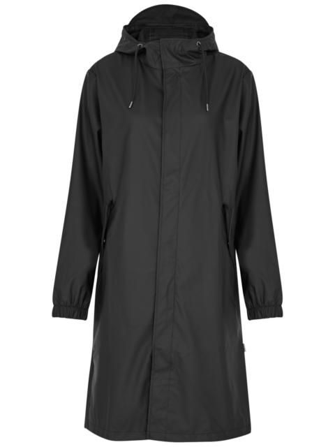 Fishtail hooded rubberised parka