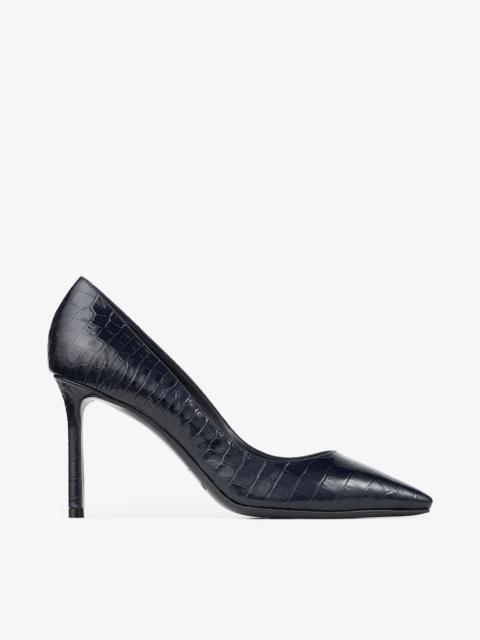 Romy 85
Marine Croc Embossed Leather Pumps