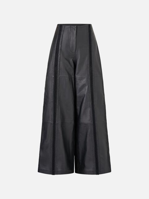 LEATHER WIDE LEG PANT