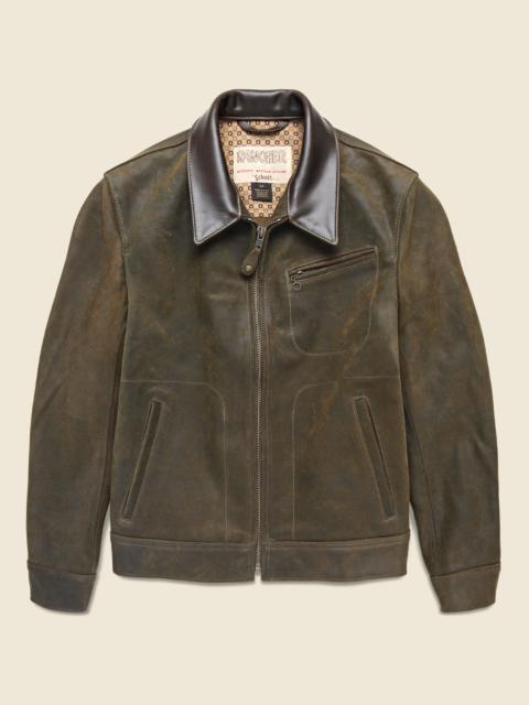 Texas Steerhide Roughout Suede Mechanic Jacket - Olive