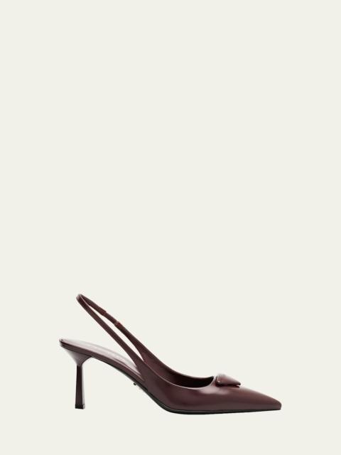 Patent Padded Triangle Slingback Pumps