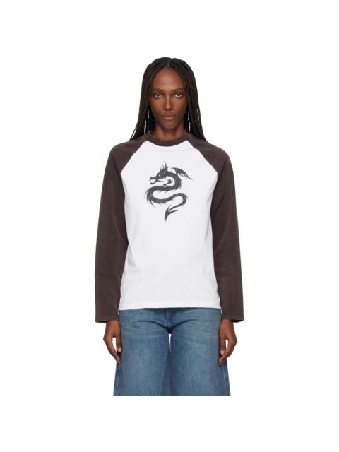 White & Black Dragon Long Sleeve T-shirt