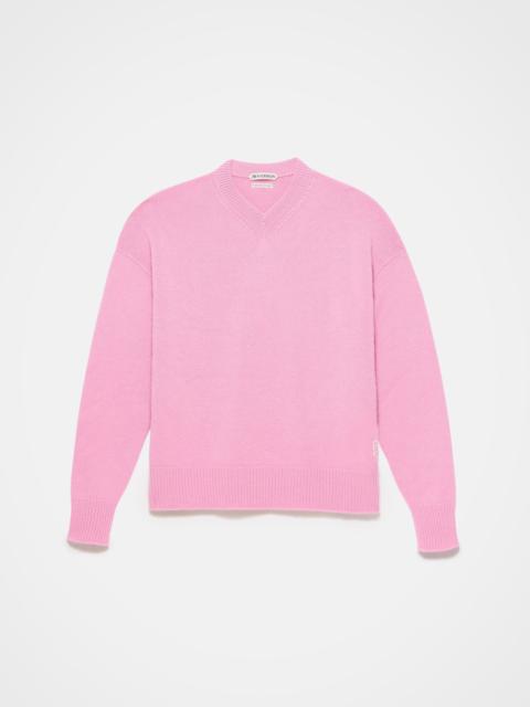 WOMENS V-NECK CASHMERE JUMPER IN BUBBLEGUM