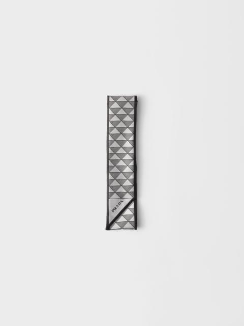 Printed silk skinny scarf