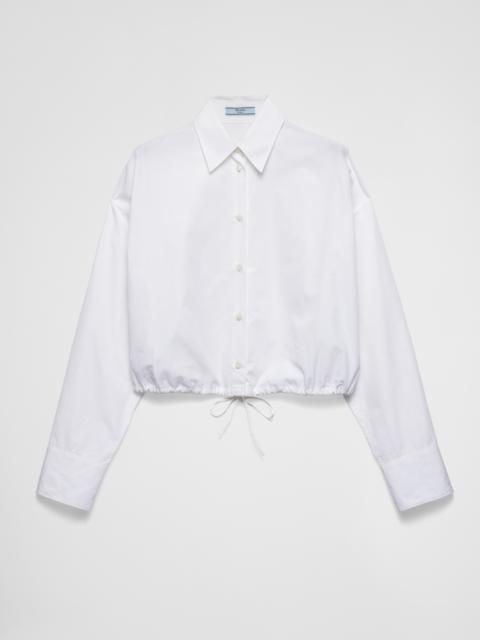 Drawstring poplin shirt