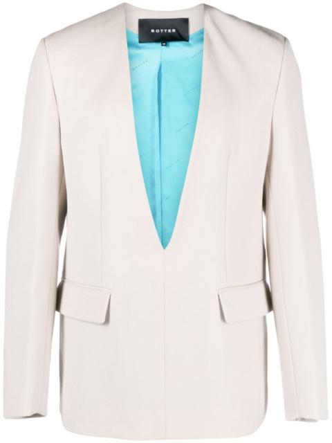 plunging V-neck wool blazer
