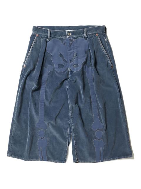 bone-appliqué corduroy shorts