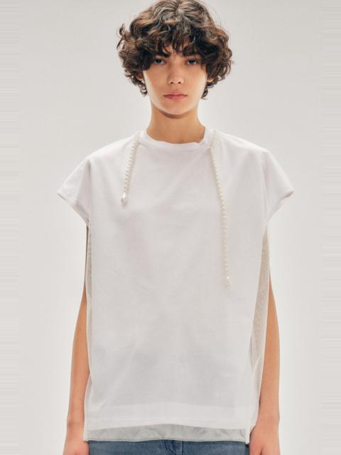 Beaded Layered Liquid Smock T-Shirt