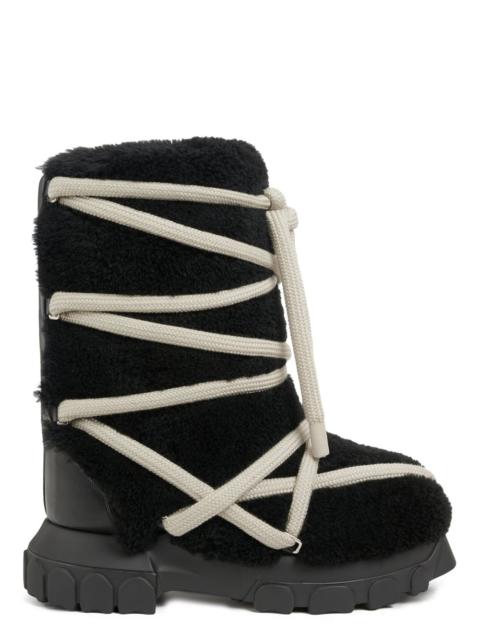 Leather-Trimmed Shearling Boots