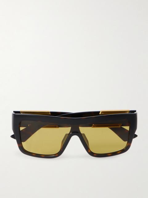 Ribbon D-frame Tortoiseshell Acetate Sunglasses