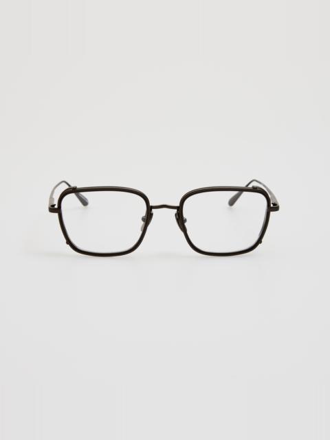 Ofer Rectangular Optical Frame in Black and Matt Nickel