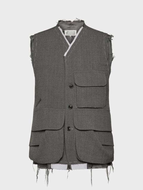 Sleeveless wool jacket