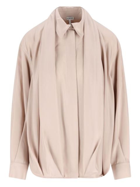 draped-collar shirt