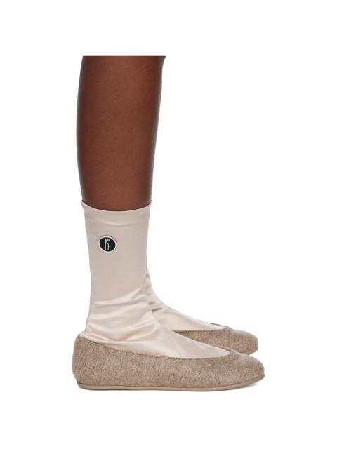 Beige Proxima Low Ballerina Boots