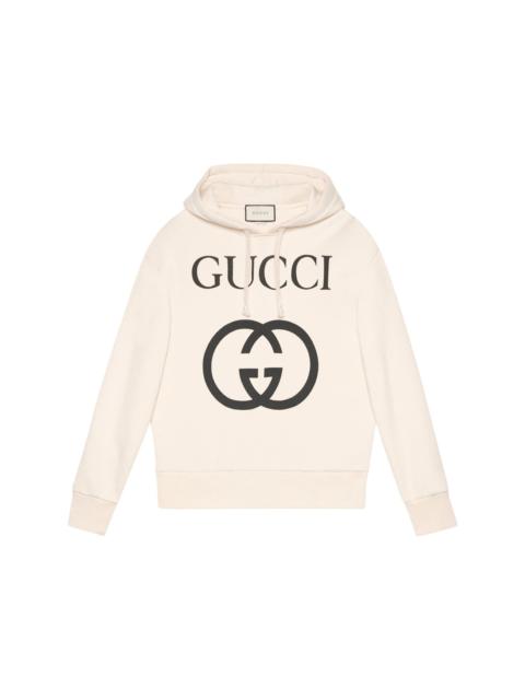 Gucci Interlocking G Oversize Fit Hoodie Off-White/Black