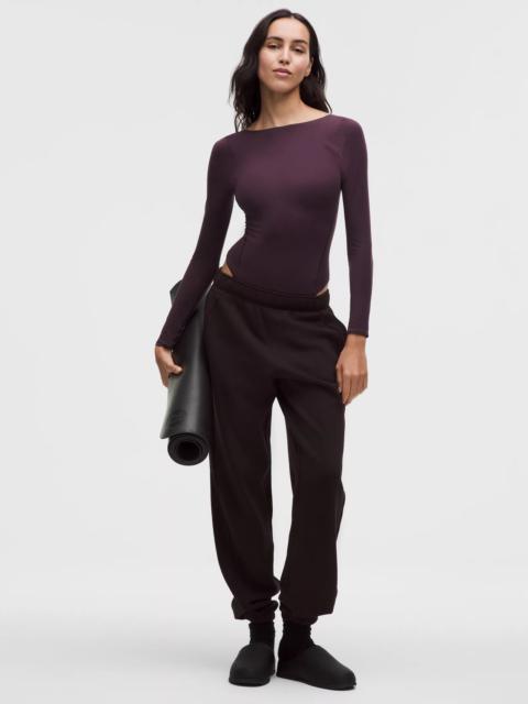Wundermost Ultra-Soft Nulu Boatneck Scoop-Back Long-Sleeve Bodysuit