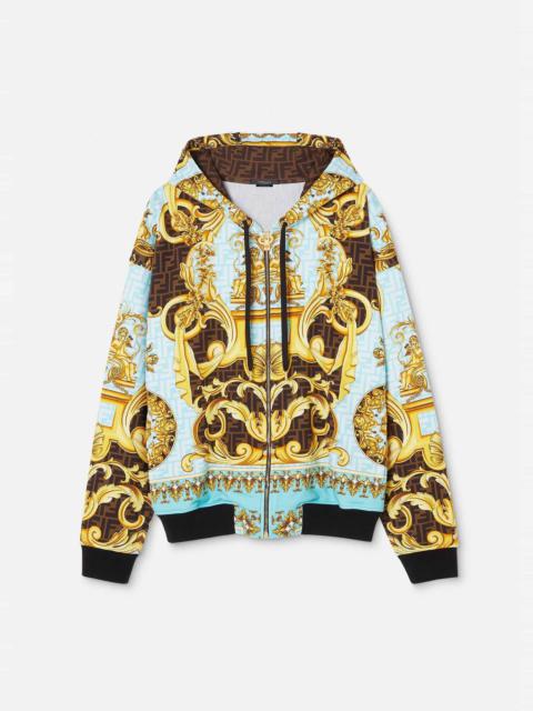 VERSACE Fendace Gold Baroque Zip Hoodie | REVERSIBLE