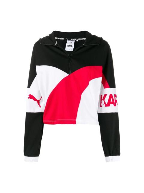 (WMNS) PUMA x Karl XTG Half-Zip Hoodie 'Black White Red' 595567-01