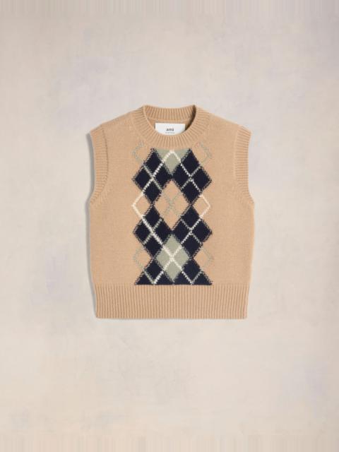 ARGYLE SLEEVELESS SWEATER