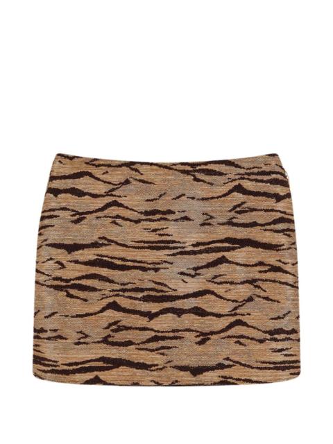 raffia-effect mini skirt
