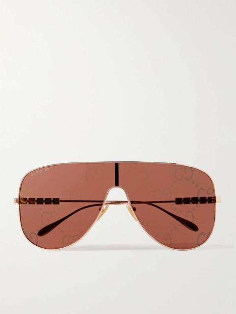 Aviator-Style Rose Gold-Tone Sunglasses
