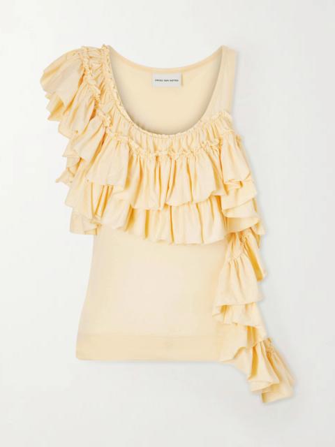 Humza Ruffled Cotton-jersey Tank Top