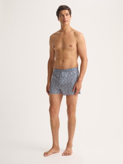 Men's Modern Fit Boxers Cotton Batiste Blue Multicolor Diamond Print