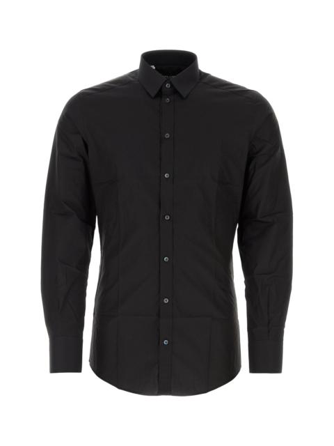 Dolce & Gabbana Men Black Poplin Shirt