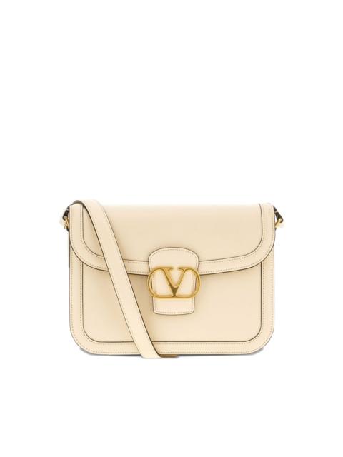 V-logo flap messenger bag