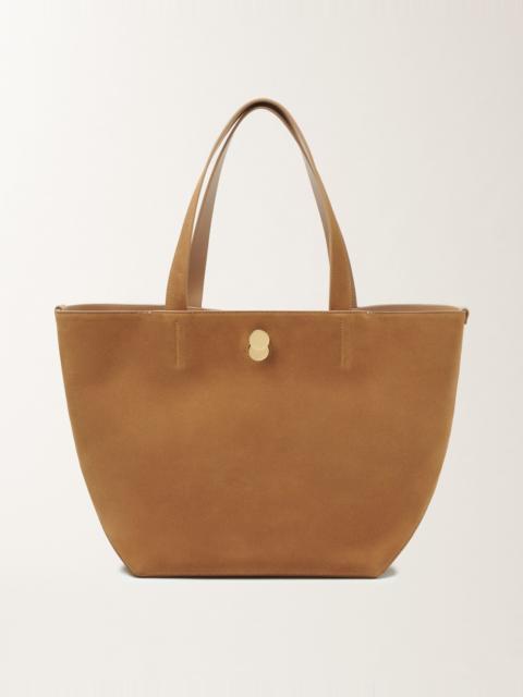 Medium Eclissi suede and wicker tote bag