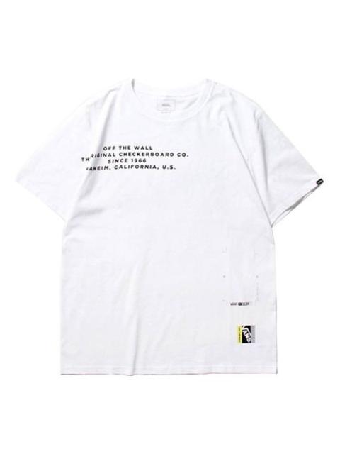 Men's Vans Pending Project Tee Alphabet Printing Round Neck Short Sleeve White VN0A4P45WHT