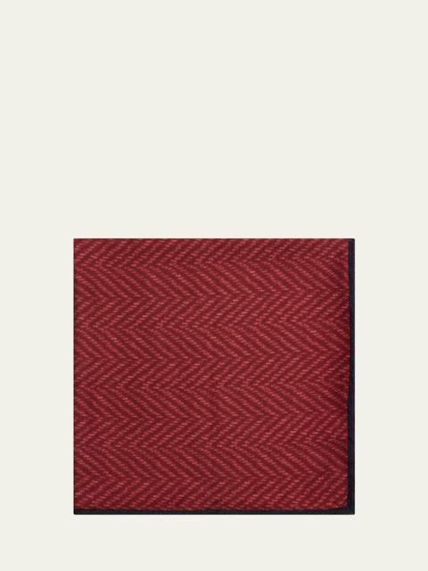 Men's Chevron-Print Silk Pocket Square