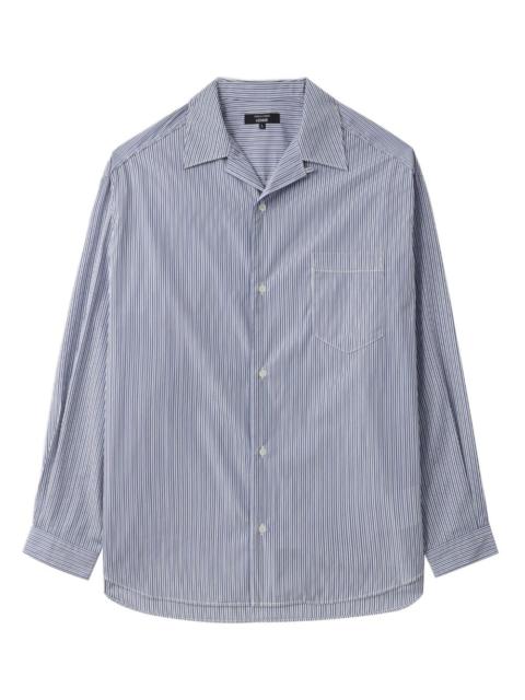 striped button-up shirt