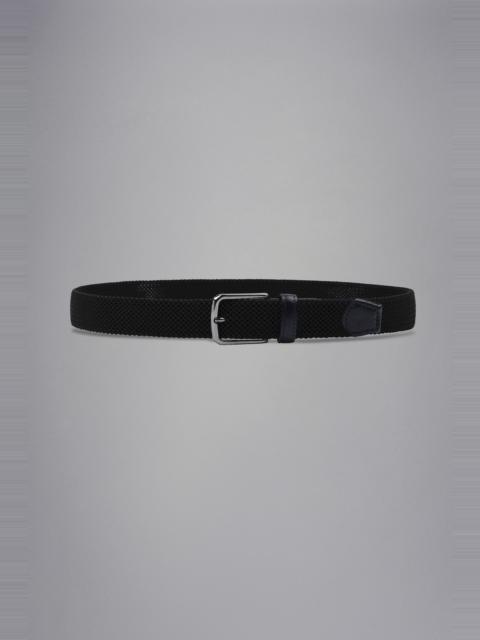 LEATHER TRIMMED WOVEN ELASTIC BELT