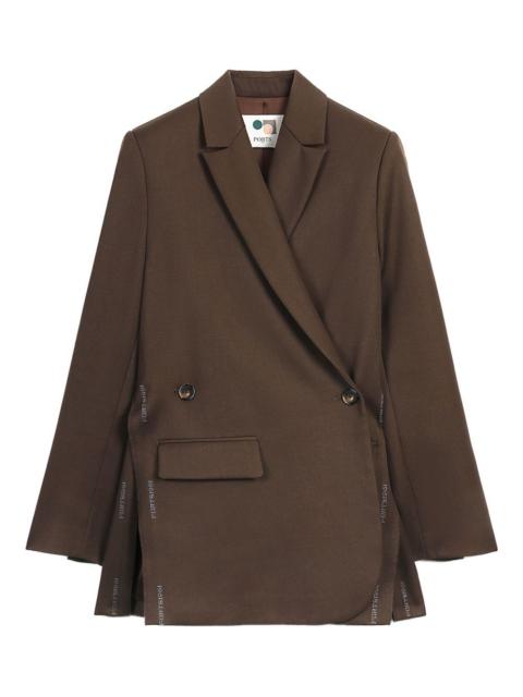 wrap-front logo-detail blazer