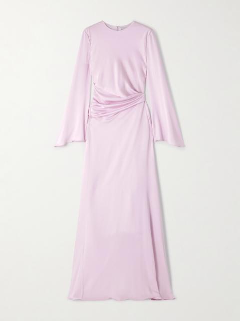 Gathered Satin-crepe Gown