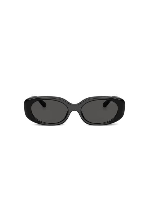 oval-frame logo sunglasses