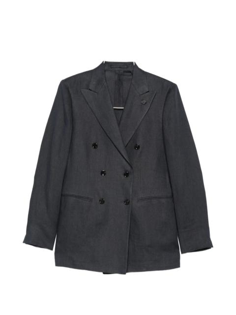 Lardini Double-breasted Flower-pin Blazer